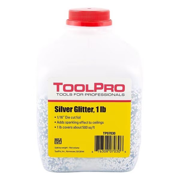 1/16 in. Silver Foil 1 lb. Ceiling Glitter, Toolpro, Mfr#: TP07070
