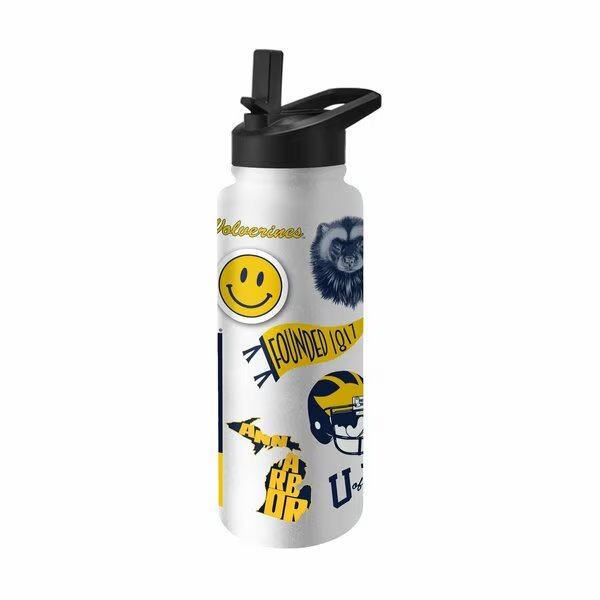 Michigan 34oz Native Quencher Bottle, Logo Brands, Mfr#: 171-S34QB-63