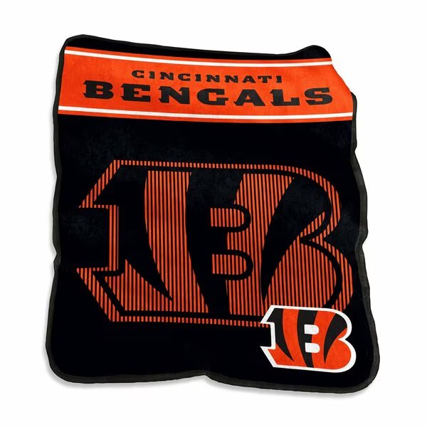Cincinnati Bengals 60x80 Raschel Throw, Logo Brands, Mfr#: 607-26X