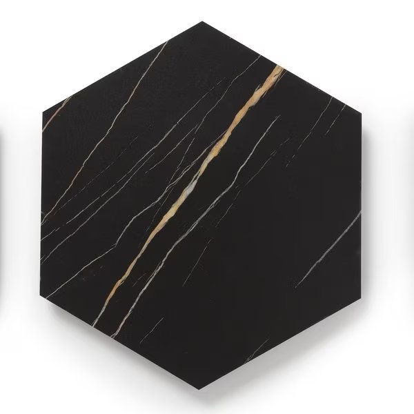 LUCIDA SURFACES, MosaiCore Noir Hexagon 8.8 in. x10.375 in. 3mm 28MIL Glue Down Luxury Vinyl Tiles (12.25 sq.ft), 25PK, Lucida Surfaces, Mfr#: SC-4159