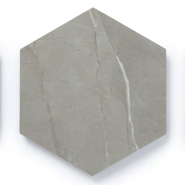 LUCIDA SURFACES, MosaiCore Tundra Grey Hexagon 8.8 in. x10.375 in. 3mm 28MIL Glue Down Luxury Vinyl Tiles , 25PK, Lucida Surfaces, Mfr#: SC-4160