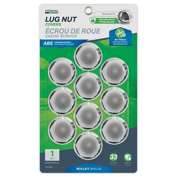 Nut Cover Plastic Bullet Hex Push On 33mm, PK 10, Hd Driven, Mfr#: 076-00606