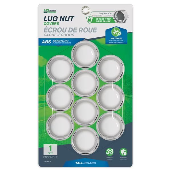 Nut Cover Plastic Hex Tall Push On 33mm, PK 10, Hd Driven, Mfr#: 076-00608
