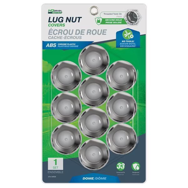 Nut Cover Plastic Dome Flat Screw On 33mm, PK 10, Hd Driven, Mfr#: 076-00609