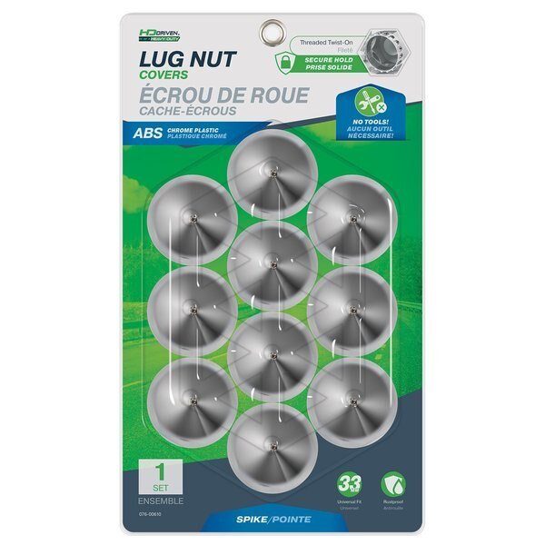Nut Cover Plastic Spike Tall Screw On 33mm, PK 10, Hd Driven, Mfr#: 076-00610