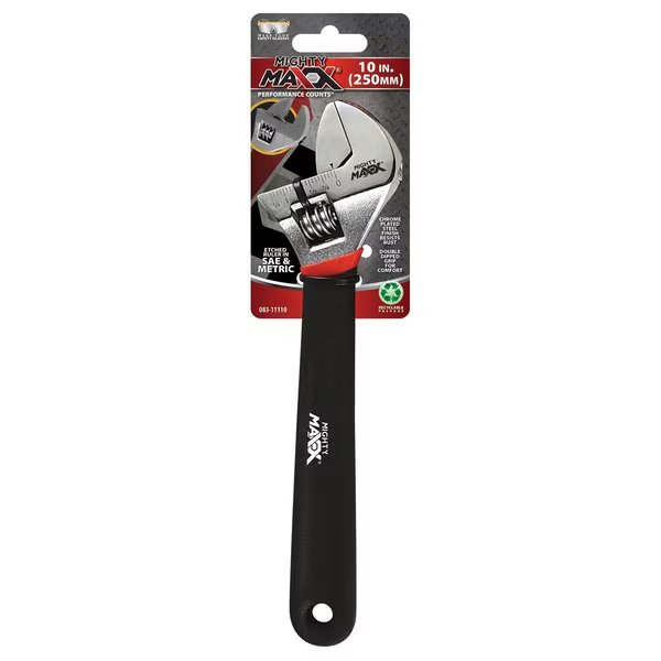 Wrench Adjustable w Grip Handle 10in, Mighty Maxx, Mfr#: 083-11110