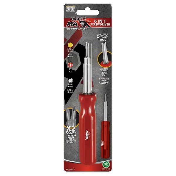 Screwdriver Magnetic 6in1, Mighty Maxx, Mfr#: 083-12717