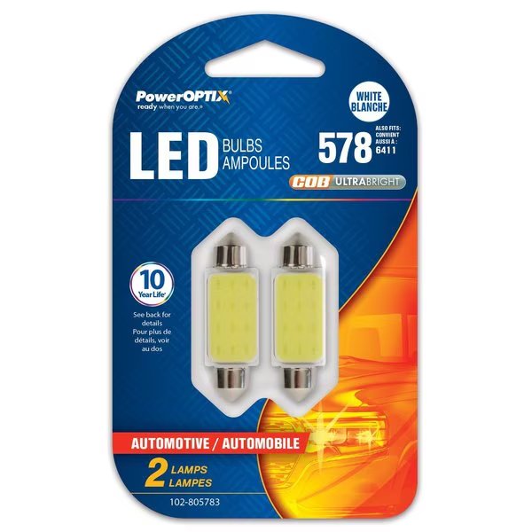 Mini LED Bulb 578 White 2/cd, Poweroptix, Mfr#: 102-805783