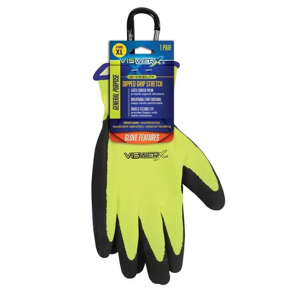 Hi-Vis Knit Glove - Dipped Palm XL, Viswerx, Mfr#: 127-11013
