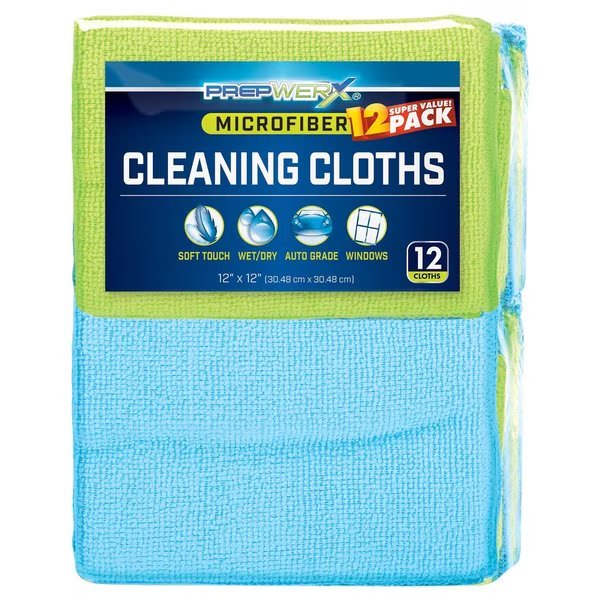 Microfiber Cloth 12x12 Blue Green, PK 12, Prepwerx, Mfr#: 132-072015