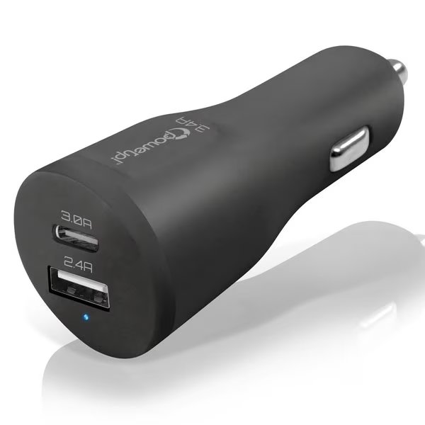 USB Charger-Car Plug 32w 2 Ports USB USB-C, Power Up!, Mfr#: 191-05682