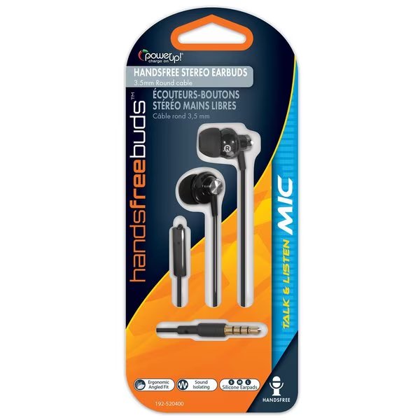 Stereo Headset w/ mic - Black, Power Up!, Mfr#: 192-520400