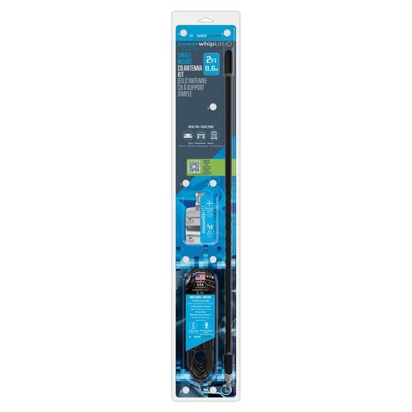 CB Ant Kit 1000w Fiberglass 2ft Wht, Powercomm, Mfr#: 215-16221