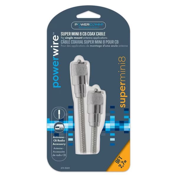 Coax Mini 8 9ft Clear, Powercomm, Mfr#: 215-35251