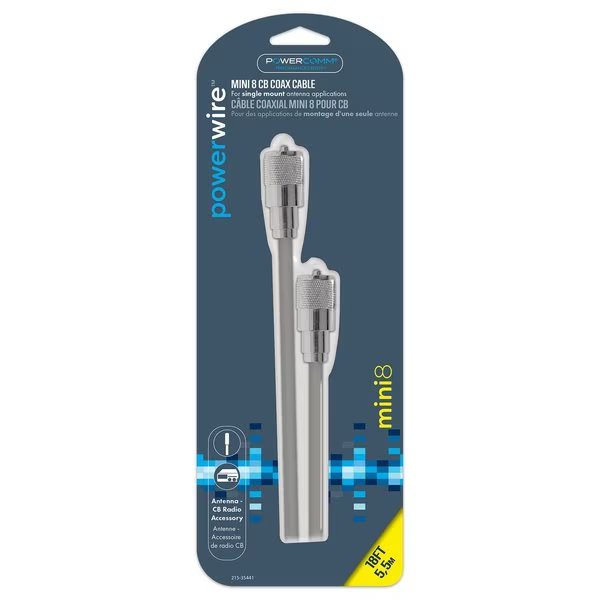 Coax Mini 8 18ft Grey, Powercomm, Mfr#: 215-35441