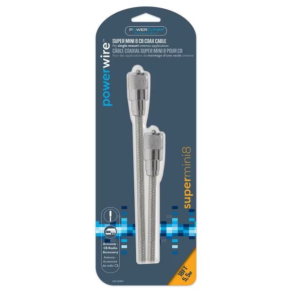 Coax Mini 8 18ft Clear, Powercomm, Mfr#: 215-35451