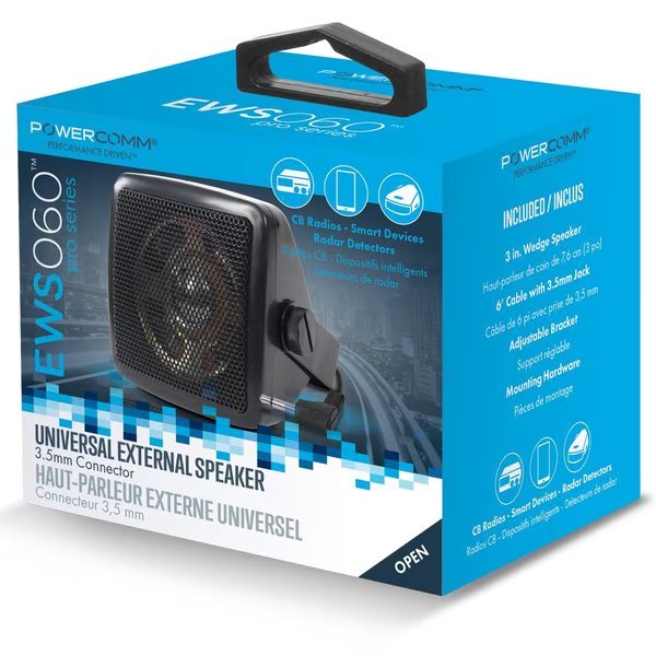 CB Speaker EWS060 Wedge Design 3in 6w, Powercomm, Mfr#: 215-44003