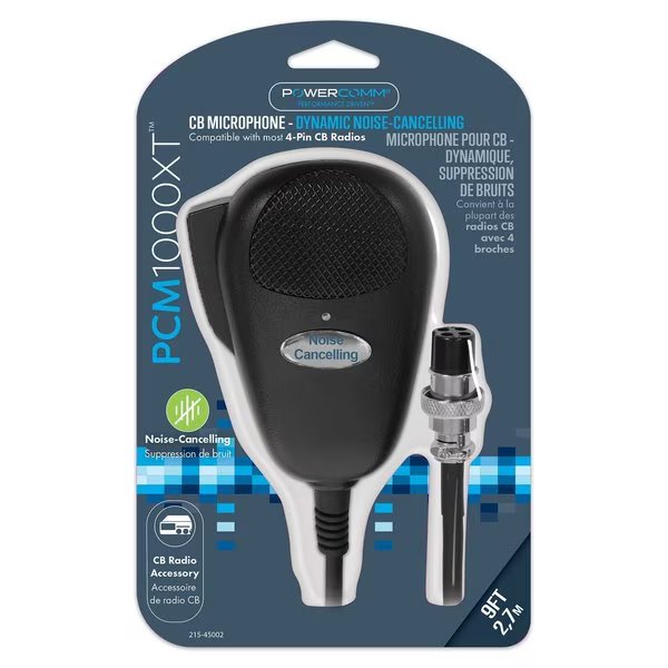 CB Mic 4Pin w Noise Cancel Design, Powercomm, Mfr#: 215-45002