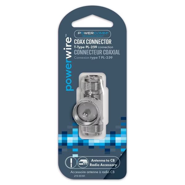 Coax Connector T PL259, Powercomm, Mfr#: 215-55101
