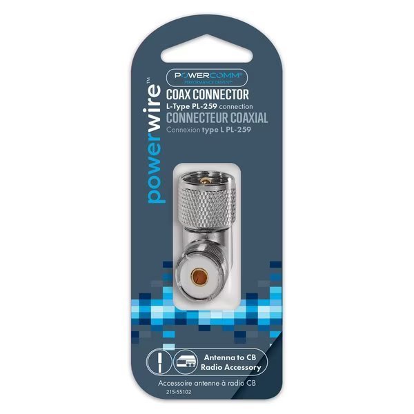Coax Connector 90 Angle PL259, Powercomm, Mfr#: 215-55102
