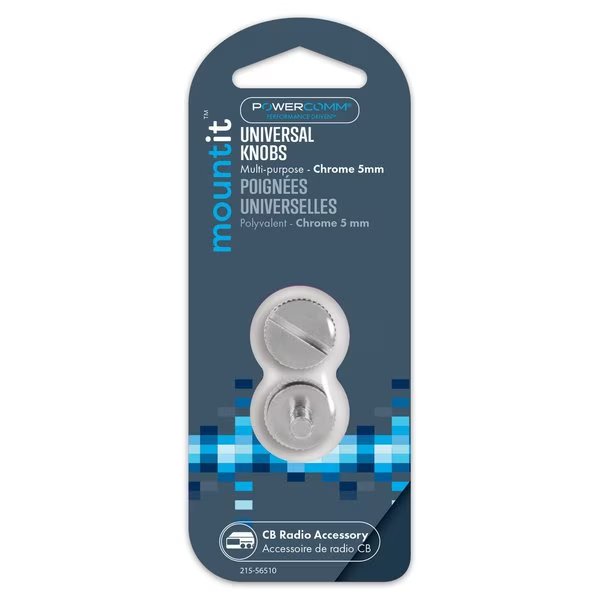 CB Knobs 5mm Chrome Metal, Powercomm, Mfr#: 215-56510