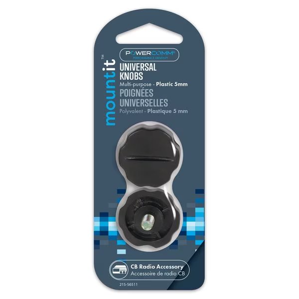 CB Knobs 5mm Black Plastic, Powercomm, Mfr#: 215-56511
