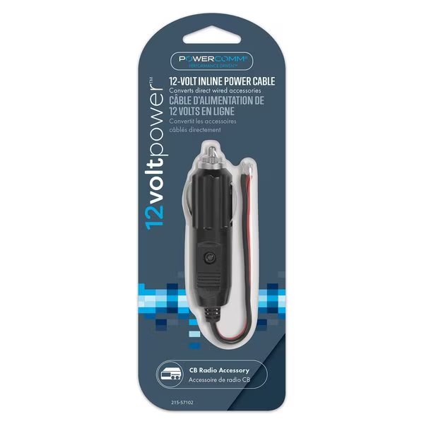 CB 12v Plug w 4in Leads, Powercomm, Mfr#: 215-57102