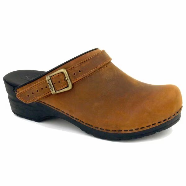 MORSE Women's Leather Open Back Clog in Chestnut, Size 7.5-8, PR, Sanita, Mfr#: 1200038-003-39