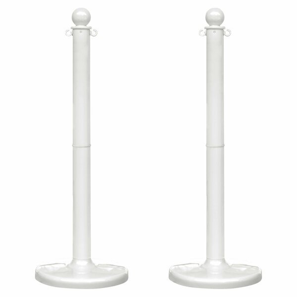 White Medium Duty Stowable Stanchion, 2PK, Mr. Chain, Mfr#: 93701-2