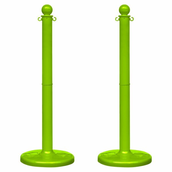 Safety Green Medium Duty Stowable Stanchion, 2PK, Mr. Chain, Mfr#: 93714-2