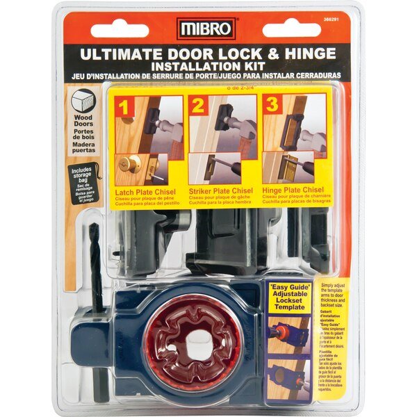 Carbon Steel Door Lock and Hinge Installation Kit for Wood Doors, Mibro, Mfr#: 366291