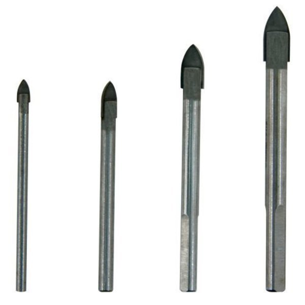4-Piece Industrial Carbide Glass and Tile Drill Bit Set, Mibro, Mfr#: 456831