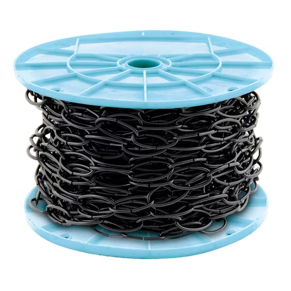 50 ft. Black Open Oval Decorative Chain, Kingchain, Mfr#: 536521