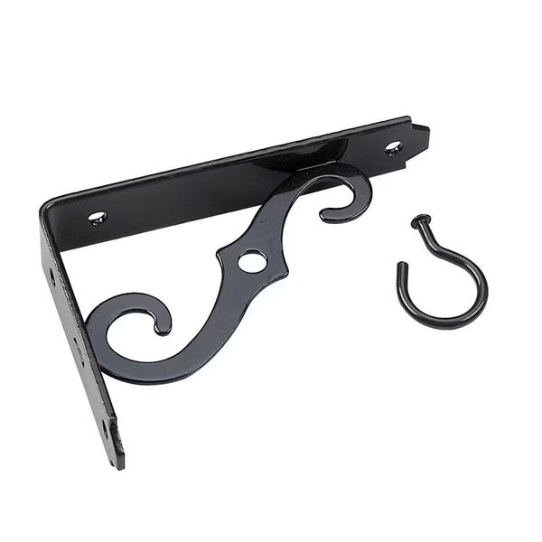 5inch 127 mm Black Metal Ornamental Bracket with 10 lb Load Rating, Onward, Mfr#: 493FB05R