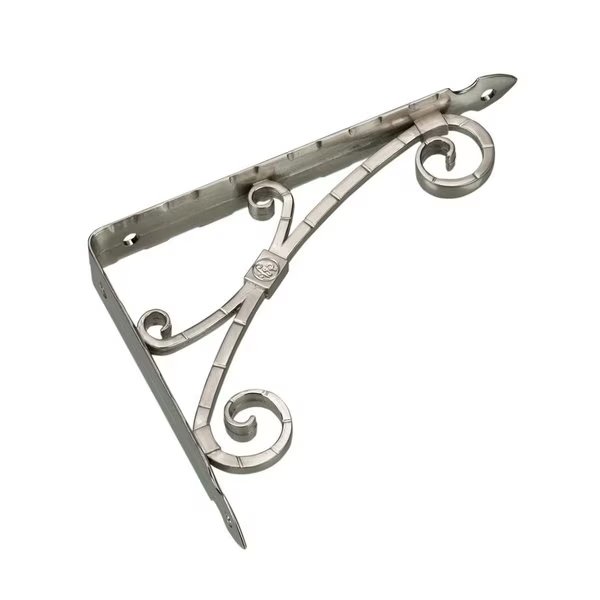 13 38inch 340 mm Decorative Shelf Bracket, Brushed Nickel, Onward, Mfr#: 4975NB135V