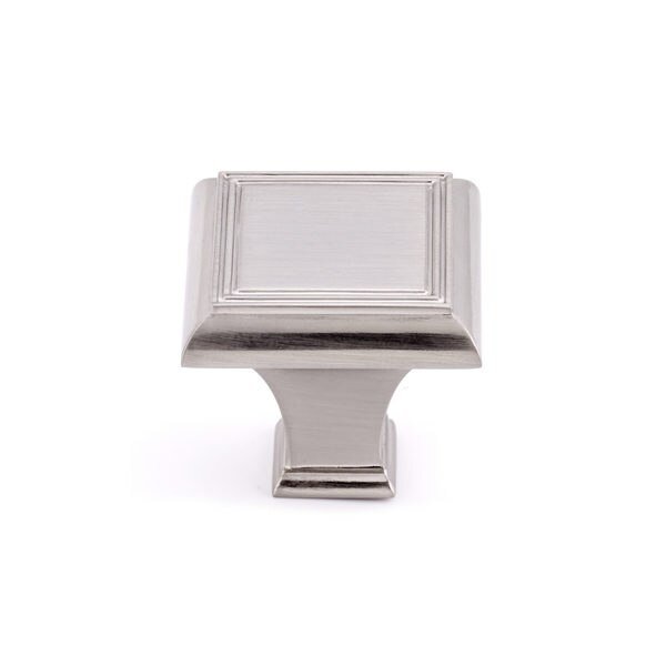 1 3/8 in. X 1 3/8 in. (35 mm x 35 mm) Brushed Nickel Traditional Metal Cabinet Knob, Richelieu Hardware, Mfr#: BP77535195