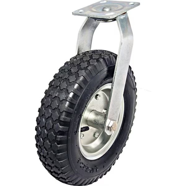 Industrial Pneumatic Casters, Swivel Without Brake, with Plate, Black, Richelieu Hardware, Mfr#: F26612