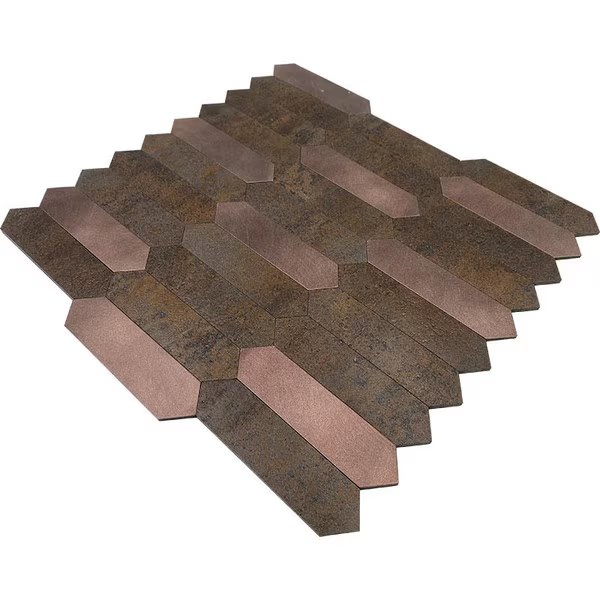 Sample of Copper Look Picket 20 12"x12" Peel And Stick Tile, Apollo Tile, Mfr#: TCPLST9905 Sample