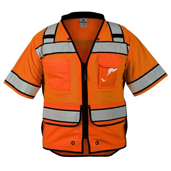 5X, Orange Class 3 High Performance Surveyors Zipper Vest, Kishigo, Mfr#: S5015-5X