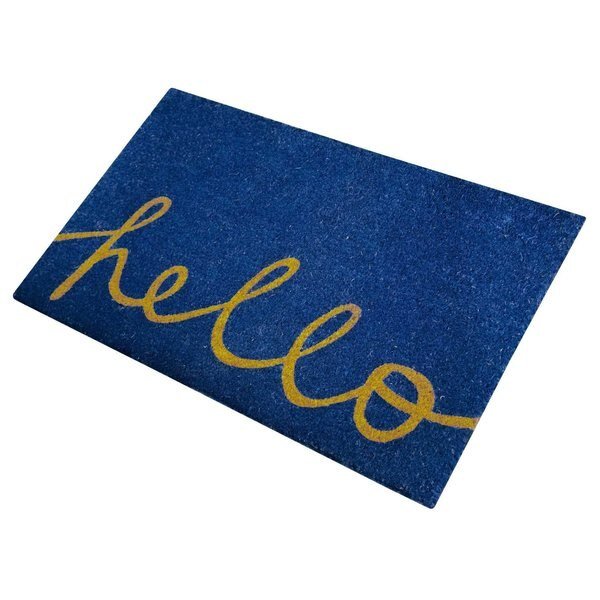 Blue Hello 18 In. X 30 In. Coir Door Mat, Msi, Mfr#: ZOR-CM-0003
