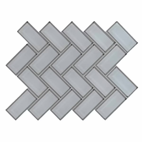 Ice Bevel Herringbone SAMPLE Glass Mesh-Mounted Mosaic Tile, Msi, Mfr#: ZOR-MD-0179-SAM