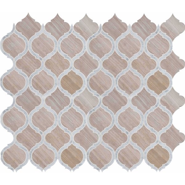 White Quarry Savona 10.89 In. X 12.80 In. X 10Mm Honed Marble Mesh-Mounted Mosaic Tile, 10PK, Msi, Mfr#: ZOR-MD-0224