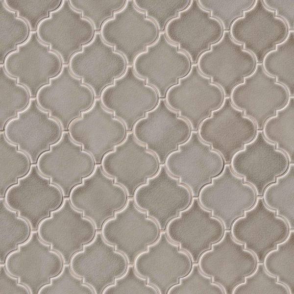Dove Gray Arabesque 10-1/2 In. X 15-1/2 In. X 8 Mm Glazed Ceramic Mesh-Mounted Mosaic Wall Tile, 10PK, Msi, Mfr#: ZOR-MD-0426