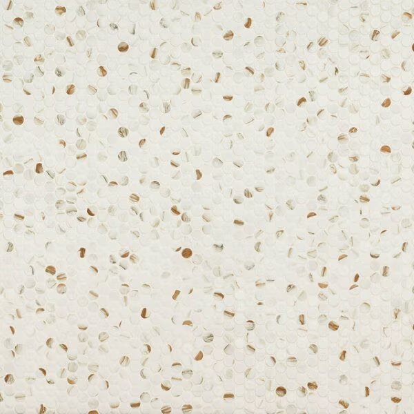 Calacatta Gold Round Sample Matte Porcelain Mesh Mounted Mosaic Tile, Msi, Mfr#: ZOR-MD-0595-SAM