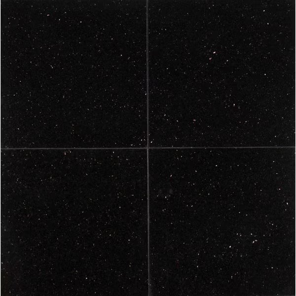 Black Galaxy 12 In. X 12 In. Polished Granite Floor And Wall Tile, 10PK, Msi, Mfr#: ZOR-NS-0043