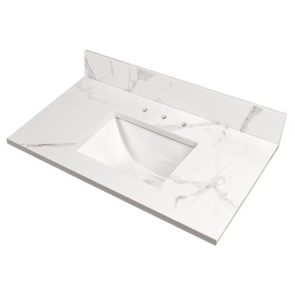 Calacatta Nowy Vanity 49"x22" Engineered Marble Vanity Top, Msi, Mfr#: ZOR-VANS-4922-0003