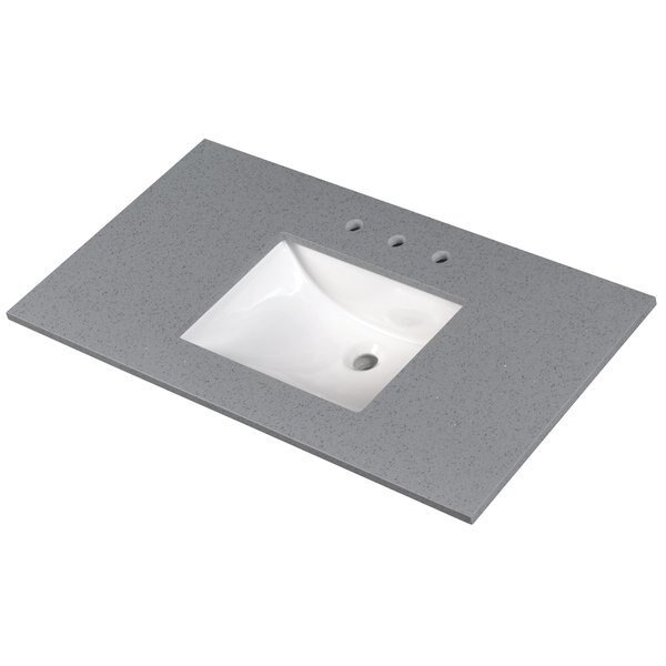 Sparkling Gray 49"x22" Engineered Marble Vanity Top, Msi, Mfr#: ZOR-VANS-4922-0019