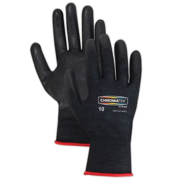Coated Gloves, 2 Cut Level, Black, Magid, Mfr#: CT500-BK-6