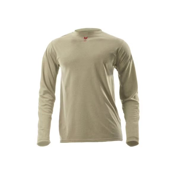Lt Wt Flame Resistant 5.4 Oz. Desert Sand Long Sleeve T-Shirt, Xl, Drifire, Mfr#: DF2-CM-446LS-DS-XL