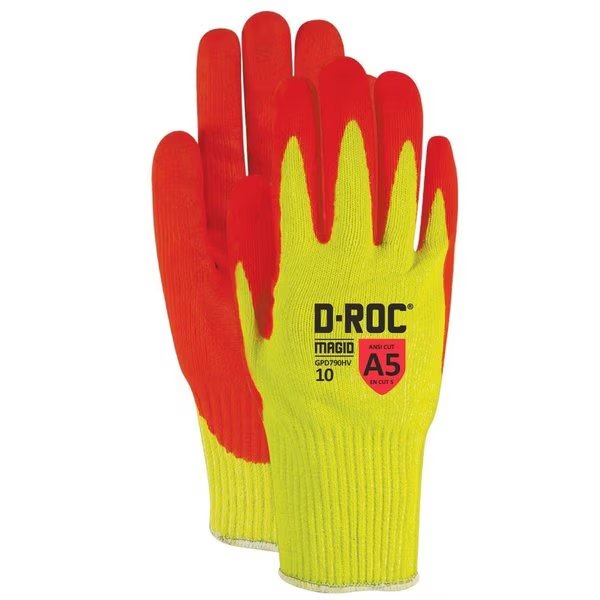 Coated Gloves, Yellow, 9, Magid, Mfr#: GPD790HV9